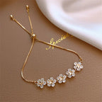 Kristall-Gänseblümchen-Armband in Gold