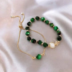 Elegantes grünes Armband Set