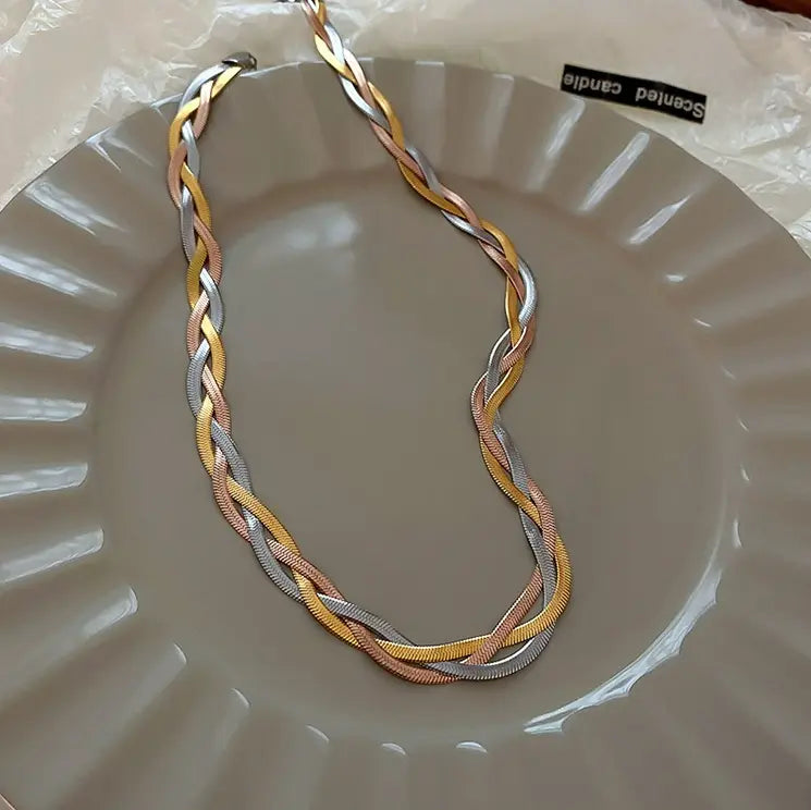 Schicke Gold und Silber Eleganz Halskette