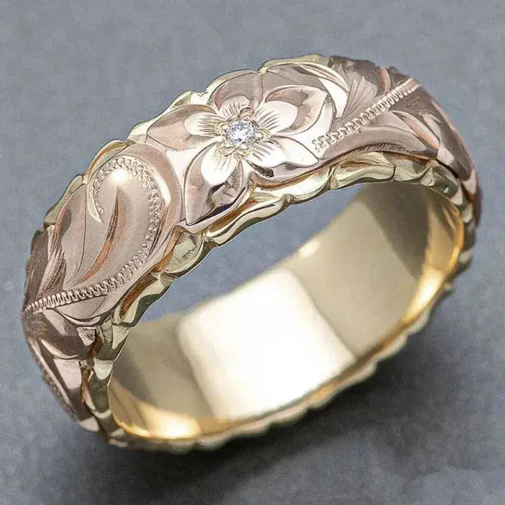 Antiker Rosenblüten Goldring