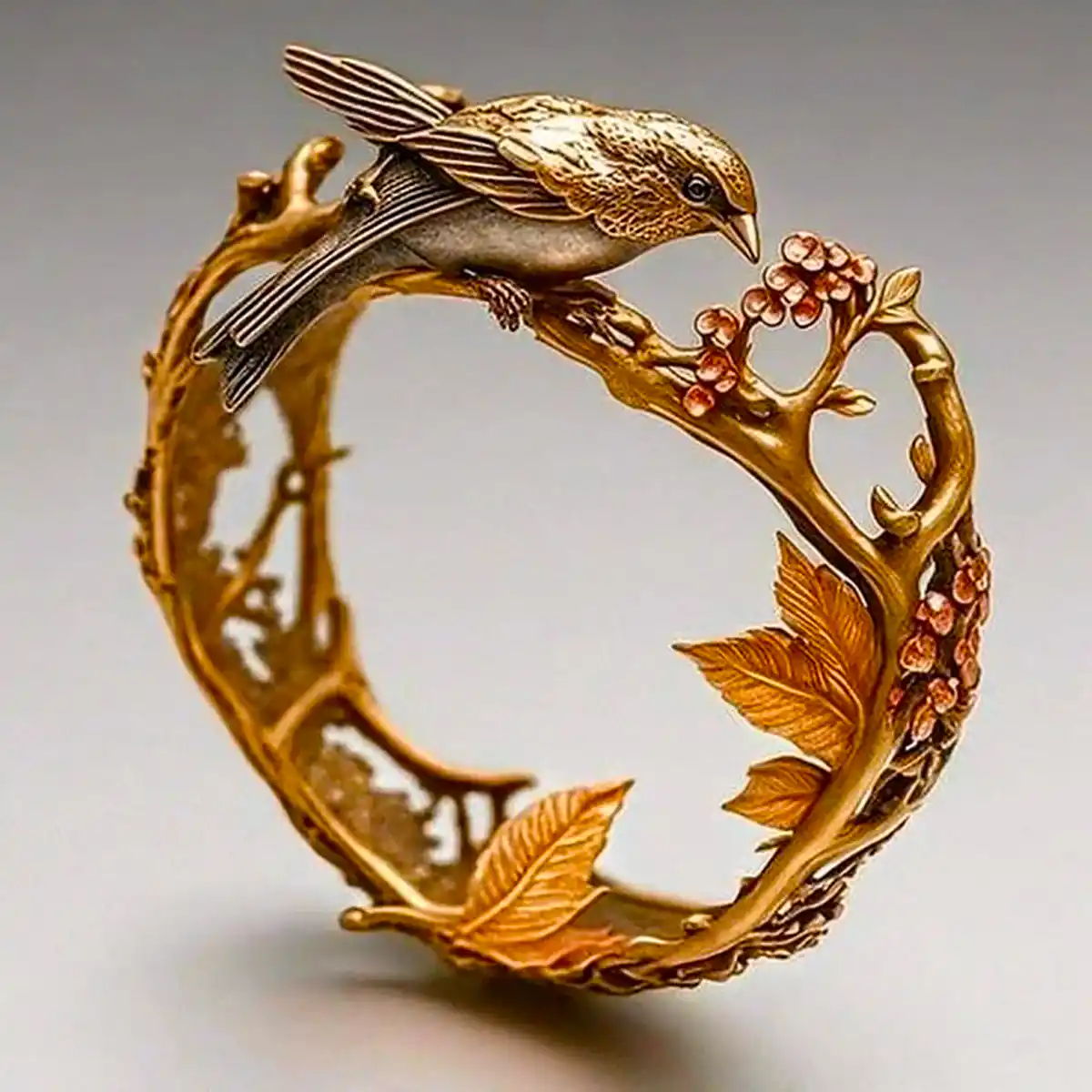 Vintage Goldener Kolibri Ring