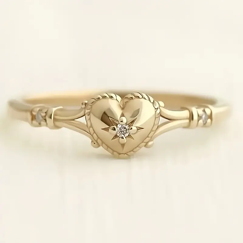 Eleganter Goldherz- Und Sternring