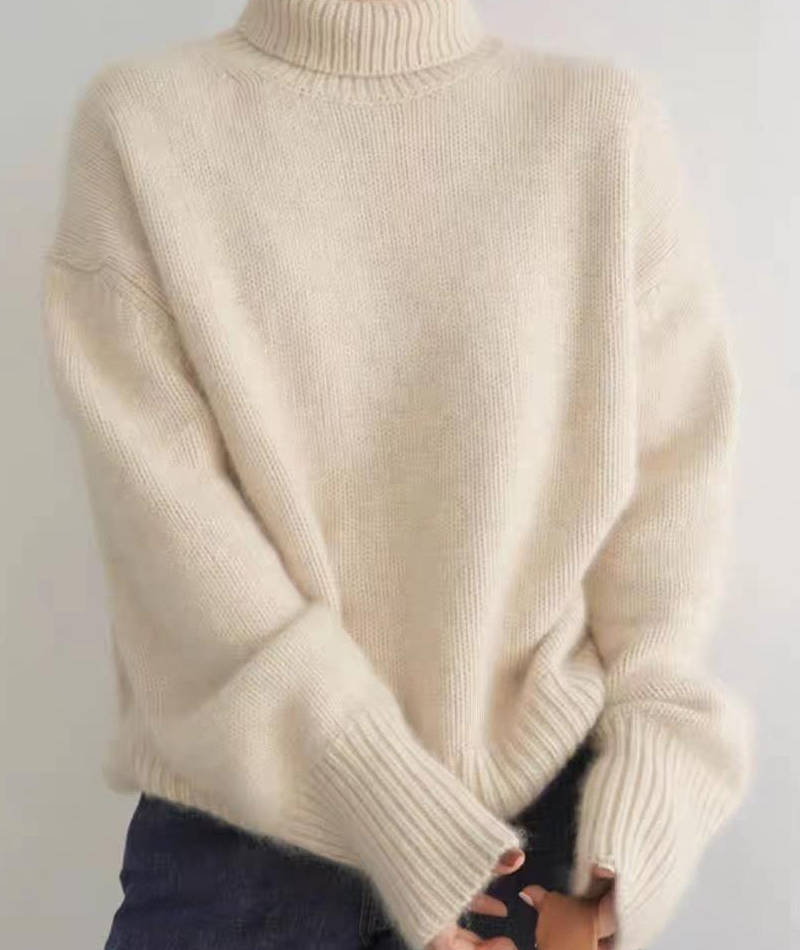 Weicher Rollkragenpullover Damen aus Kaschmir