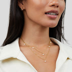 Lagenhalskette mit Perlenanhängern