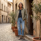 Mia | Straight Jeans Damen mit Fransensaum