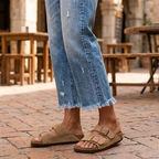 Mia | Straight Jeans Damen mit Fransensaum