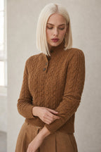 Strickpullover Damen mit Knopfleiste
