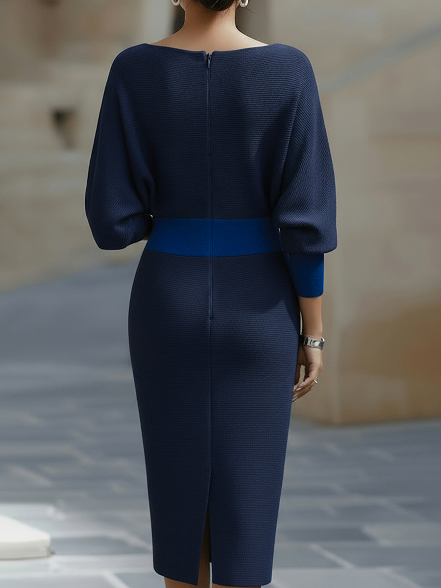 Lena | Midikleid Damen mit Fledermausärmeln
