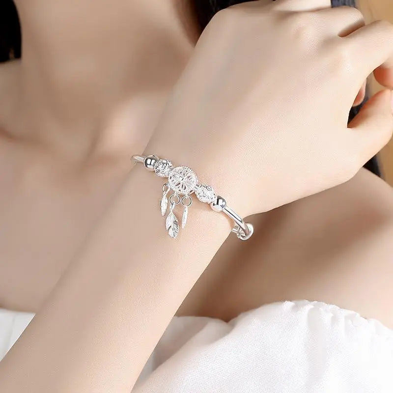 Silbernes Traumfänger Anhänger Armband