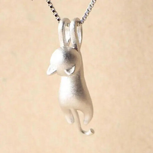 925er Sterlingsilber Verspielte Kitty Halskette