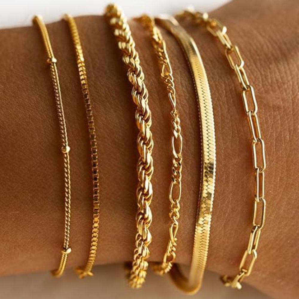 Isabella Klassisches Goldenes Armband Set