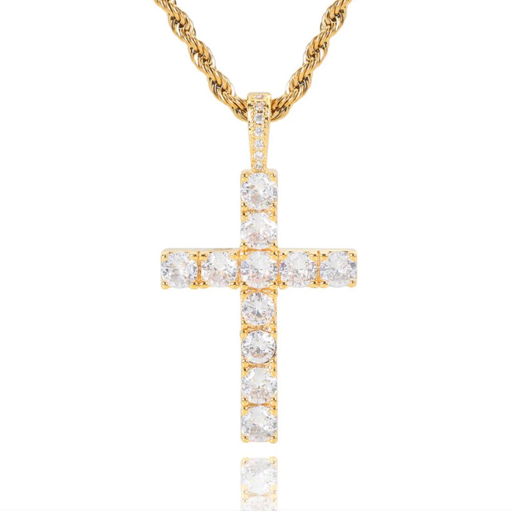 Klassische Diamant Kreuz Halskette