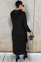 Weiches Hoodiekleid Damen mit Seitenschlitz