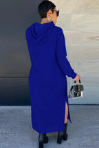 Weiches Hoodiekleid Damen mit Seitenschlitz