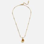 Elegante Gold Halskette mit Tigerauge Stein