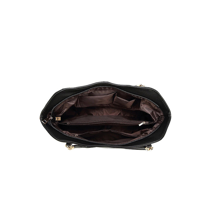 Handtasche Damen mit 2 großen Fächern aus Veganleder