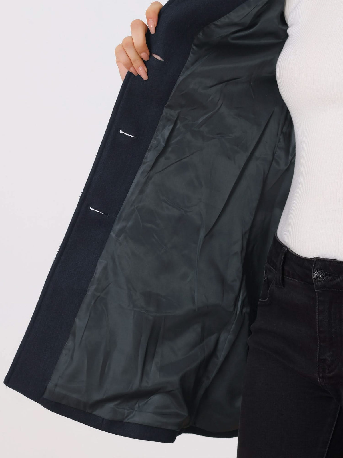 Maja | Damen Midi Mantel mit Reverskragen